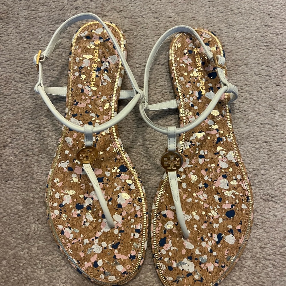 Tory Burch New Ivory Emmy Flat Sandal